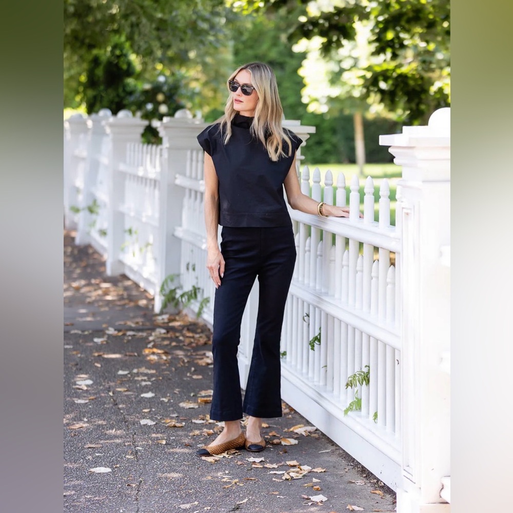 NWT Julia Amory Bell Pant Twill in Black, Size Large - Picture 3 of 14